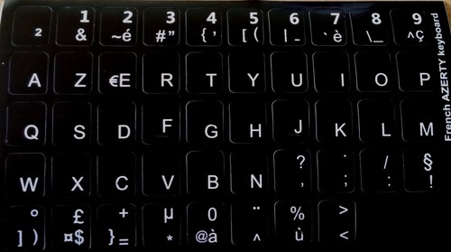 Adesivi tastiera nera azerty
